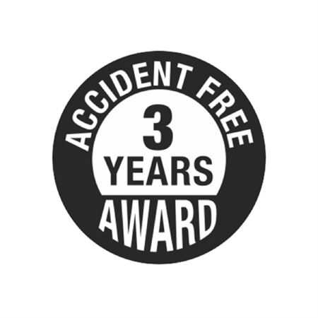 Accident Free 3 Years Award Hard Hat Decal